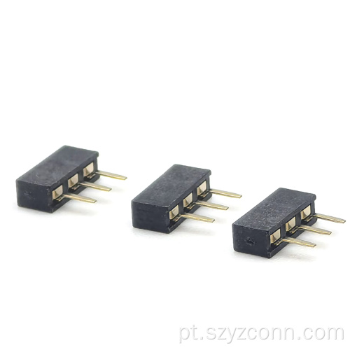 Conector fêmea de passo de 2,54 mm reto 3P
